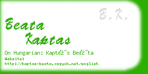 beata kaptas business card